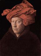 Jan Van Eyck Portrait of a Man in a Turban possibly a self-portrait oil on canvas